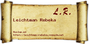 Leichtman Rebeka névjegykártya